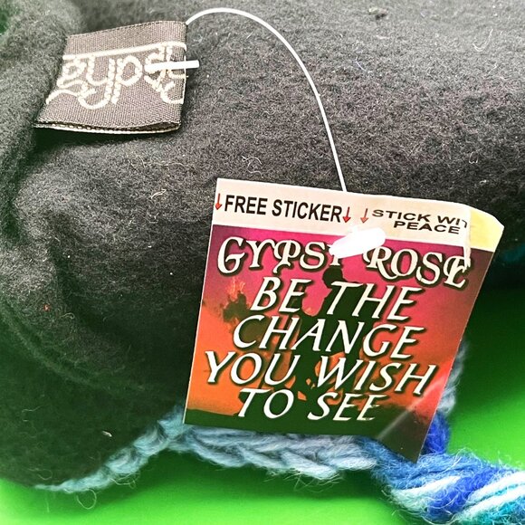 Gypsy Rose Handmade Knit Beanie Hat Chullo Fleece Lined Pom Braids Peruvian Boho - Picture 11 of 12